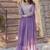 Purple zari & sequins embroidered work georgette stitched kurta & dupatta set