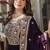 Wine zari & sequins embroidered work georgette stitched kurta & dupatta set