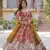 Mustard zari & sequins embroidered russian silk kurta & dupatta set