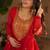 Red zari & sequins embroidered work georgette stitched kurta & dupatta set
