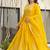 Yellow zari & sequins embroidered work georgette stitched kurta & dupatta set