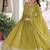 Green zari & sequins embroidered work georgette stitched kurta & dupatta set