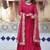 Pink zari & sequins embroidered work georgette stitched kurta & dupatta set
