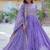 Lavender zari & sequins embroidered work georgette stitched kurta & dupatta set