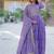 Lavender zari & sequins embroidered work georgette stitched kurta & dupatta set