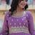 Purple zari & sequins embroidered work georgette stitched kurta & dupatta set