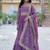 Purple zari & sequins embroidered work georgette stitched kurta & dupatta set
