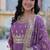 Purple zari & sequins embroidered work georgette stitched kurta & dupatta set