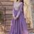 Purple zari & sequins embroidered work georgette stitched kurta & dupatta set