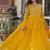 Yellow zari & sequins embroidered work georgette stitched kurta & dupatta set