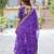 Purple viscose georgette jacquard stitched kurta,sharara & dupatta set