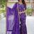 Purple viscose georgette jacquard stitched kurta,sharara & dupatta set