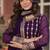 Wine zari & sequins embroidered work georgette stitched kurta & dupatta set