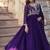 Purple zari & sequins embroidered work georgette stitched kurta & dupatta set