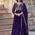 Purple zari & sequins embroidered work georgette stitched kurta & dupatta set