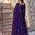 Purple zari & sequins embroidered work georgette stitched kurta & dupatta set