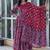 Maroon floral printed cotton stitched kurta , plazzo & dupatta set