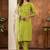 Parrot green marina silk thread embroidered salwar suit
