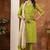 Parrot green marina silk thread embroidered salwar suit