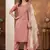 Peach marina silk thread embroidered salwar suit