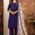 Purple marina silk thread embroidered salwar suit
