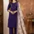 Purple marina silk thread embroidered salwar suit