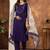 Purple marina silk thread embroidered salwar suit