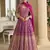 pink georgette work anarkali-Full Stitched Free size
