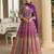 Purple georgette all over work anarkali full stitched wedding gowns