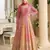 pink georgette work anarkali with dupatta-Full Stitched Free size