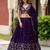purple sequins georgette lehenga set choli with dupatta