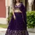 purple sequins georgette lehenga set choli with dupatta