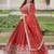 red thread embroidered silk lehenga set choli with dupatta