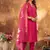 Pink roman silk thread embroidered sequence salwar suit