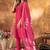 Pink roman silk thread embroidered sequence salwar suit