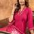 Pink roman silk thread embroidered sequence salwar suit