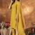 Yellow roman silk thread embroidered sequence salwar suit