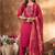 Pink marina silk thread embroidered salwar suit