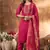 Pink marina silk thread embroidered salwar suit