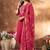 Pink marina silk thread embroidered salwar suit