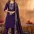 Purple marina silk thread embroidered salwar suit