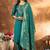 Rama green marina silk thread embroidered salwar suit