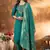Rama green marina silk thread embroidered salwar suit
