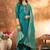 Rama green marina silk thread embroidered salwar suit