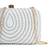 glided gleam white & silver teardrop embellished velvet clutch