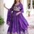 purple sequins organza festive lehenga with peplum top