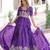 purple sequins organza festive lehenga with peplum top