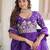 purple sequins organza festive lehenga with peplum top
