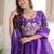 purple sequins organza festive lehenga with peplum top