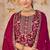 Maroon vichitra silk readymade plazzo suit with embroidery & lace work